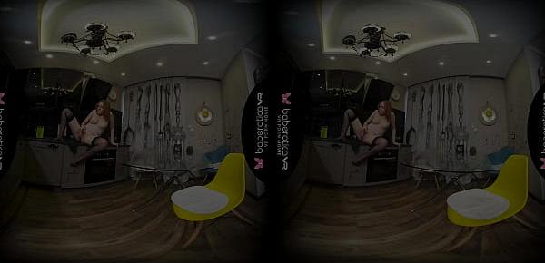  Solo red haired chick, Candy Red is masturbating, in VR
